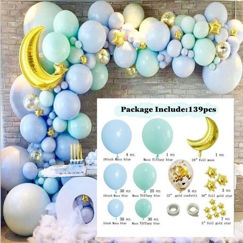 Blue and green hot sale baby shower decorations