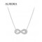 Auroses Infinity Love Necklace 925 Sterling Silver 18K White Gold Plated