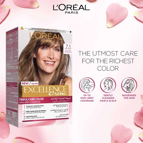 Buy L'Oreal Paris Excellence Hair Colour  Ash Blonde 100g Online - Shop  Beauty & Personal Care on Carrefour UAE