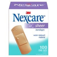 Nexcare Plastic  Sheer Bandages Plasters 72 mm x 25 mm 100 PCS