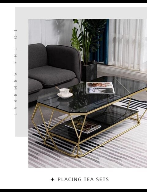 Glass rectangle 2024 coffee table