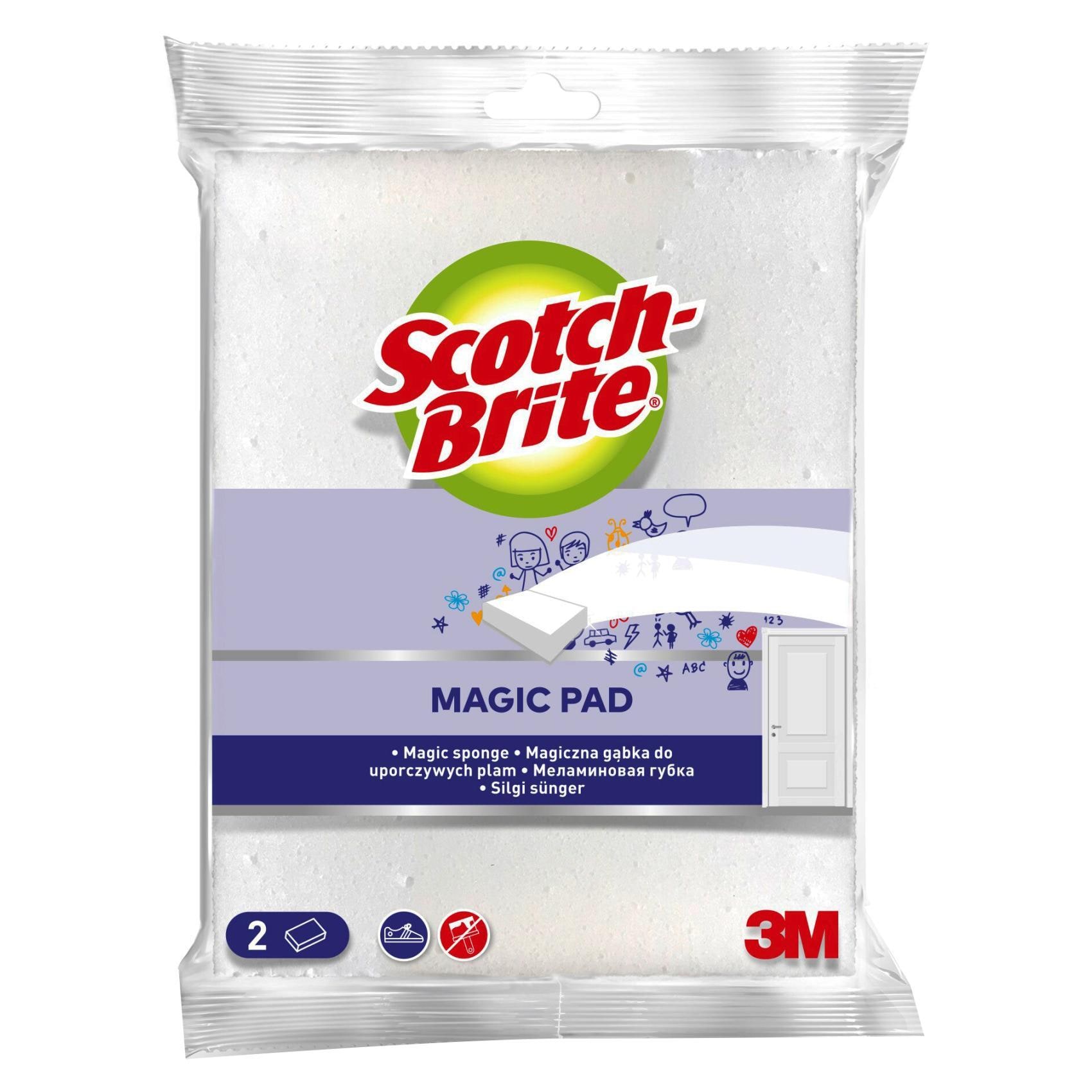Buy Scotch-Brite Easy Erasing Pad Magic Pad easily removes a variety of  stains and marks. 2 units/pack Online - Shop Cleaning & Household on  Carrefour UAE