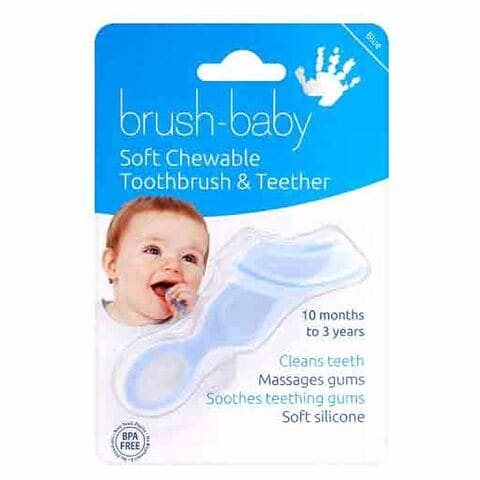 Brush-Baby Chewable Toothbrush And Teether BB-112B Blue