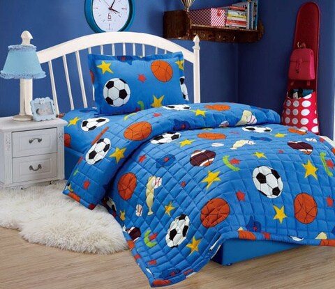 اشتري Compressed Comforter 3 Piece Set for Kids Single size by Moon, Balls في السعودية