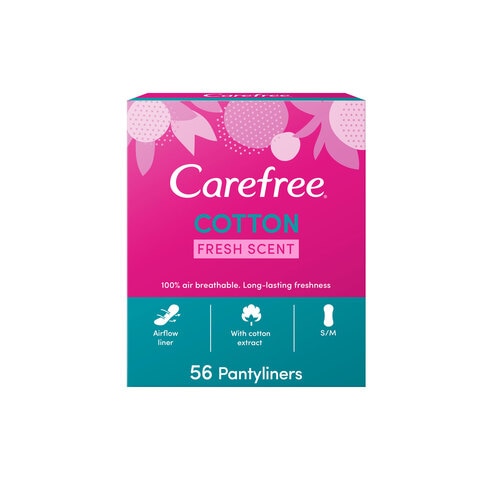 Carefree Cotton Fresh Scent Pantyliners Pack Of 56