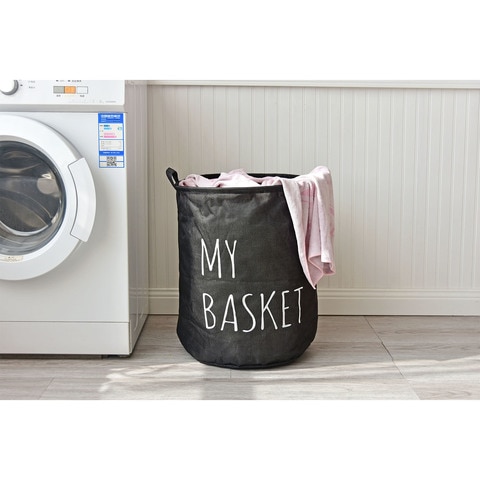 Dirty Clothes Laundry Basket Large Waterproof Round Cotton Linen Laundry Storage Basket