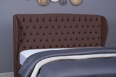 PAN Home Home Furnishings Pluto Headboard Velvet Brown L 200 H 125cm 200x125 Brown