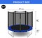 Sky-Touch 6FT Outdoor Trampoline For Kids Adult, Large Bungee Bed Jumping Mat And Spring Cover Padding With Safety Enclosure Net, Parent, Child Interactive Game Fitness Equipment