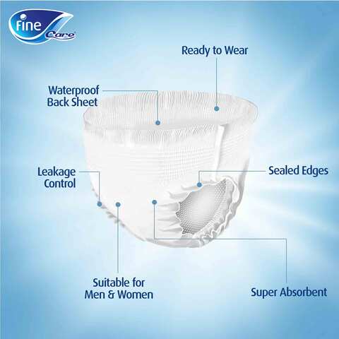 Fine Care Incontinence Adult Diaper 14 Pieces - Large