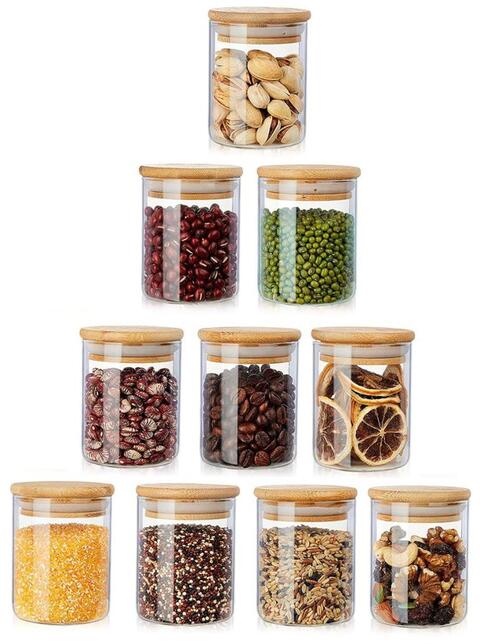 Clear Borosilicate Glass Storage Jars with Airtight Wooden Lids,19/29oz,Glass  Kitchen Storage Jar Canisters, Sealed Jars for Sugar Salt,Glass Loose Tea  Storage - China Glass Jar and Storage Container price