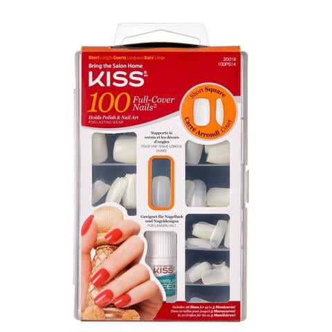 Kiss Full-Cover Short Square Nails S13 White 100 PCS