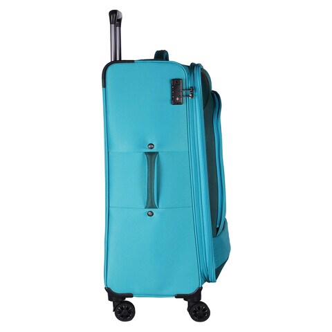 Eminent Expandable Luggage Trolley Bag Soft Suitcase for Unisex Travel Polyester Shell Lightweight with TSA lock Double Spinner Wheels E777SZ Large Checked 28 Inch Green