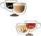 Lushh Double Insulated Glass High Borosilicate Transparent heat resistant Coffee Cup 150ml With Handle, Perfect glasses for Espresso, Latte, Cappuccino,4Pcs Set