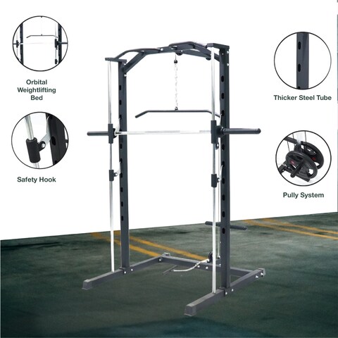 Yalla HomeGym CHAMPS SMITH MACHINE Heavy-Duty With 2 Level Cables Training And Pull-ups Jungle Rack