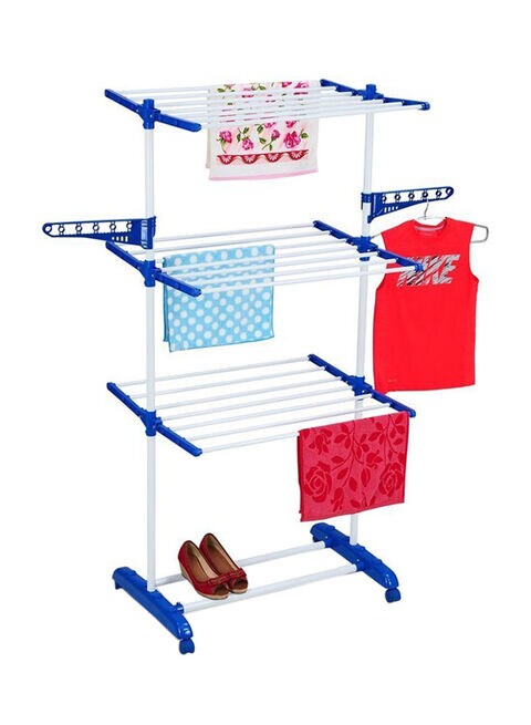 Shop Household Clothes Drying Rack White/Blue Online