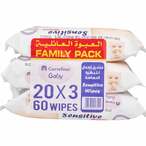 Buy Carrefour Sensitive Baby 60 Wipes in UAE