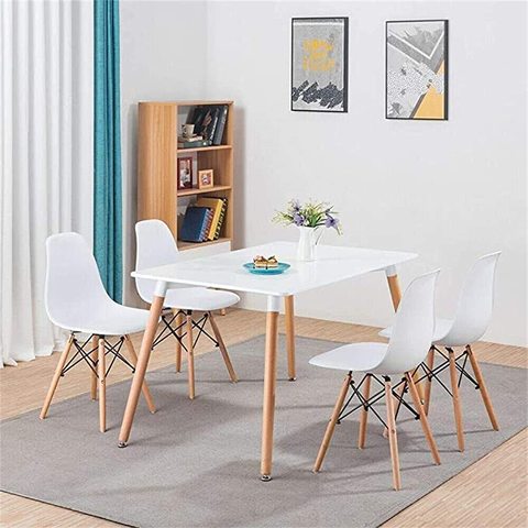 White and deals wood dining table