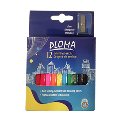 Ploma Set of 12 Coloring Pens with Free Sharp