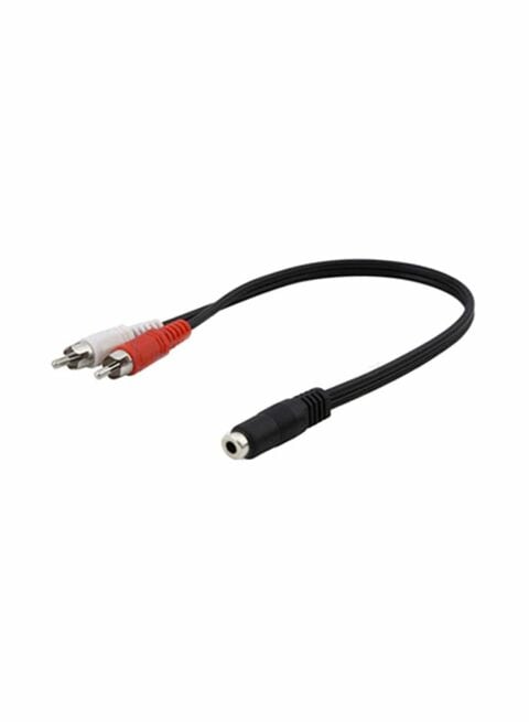Generic 3.5mm Female To 2 Male RCA Plugs Cable Connectors 38centimeter Black/Red/White
