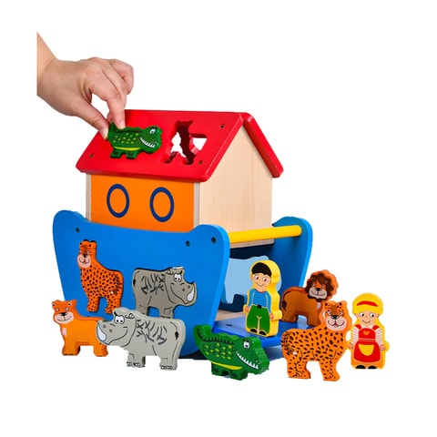 Wooden noahs ark play hot sale set