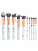 اشتري Generic 10-Piece Marble Pattern Makeup Brush Set White/Gold/Grey في الامارات