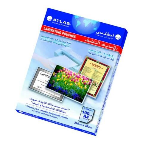 Atlas A4 Laminating Pouch Clear 100