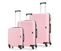 Parajohn PJTR3174 3 Pcs  (20&quot;,24&quot;,28&quot;) 4 Wheels Trolley Luggage Set, Pink