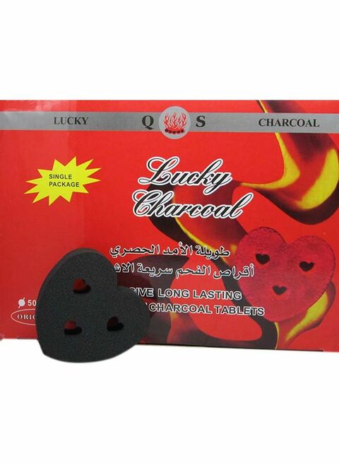 Generic 20-Piece Heart Shaped Quick Light Charcoal Tablets Black 15X8X12Centimeter