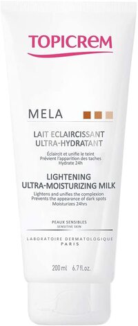 Topicrem Mela Lightning Ultra Moist Milk protects your skin leaving it healthy and moisturized. An all-purpose moisturizer combat signs of aging