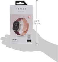 Levelo Cosmo Silicone Watch Strap Compatible With Apple Watch Ultra Series 8, Soft Silicone, Replacement, Adjustment, Wristband (Pink/Burgundy)