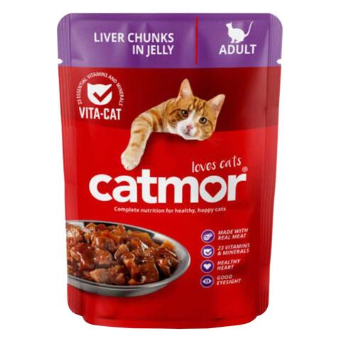Catmor Liver Chunks In Jelly Adult Wet Cat Food 85g