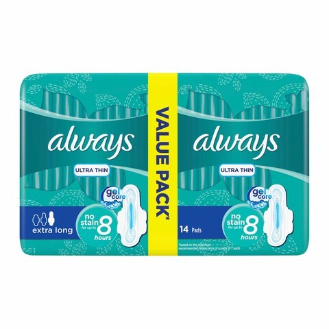 Buy Always Ultra Thin Pads with wings, Night - 14 Pads Online - Shop ...