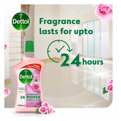Dettol Antibacterial Power Multi Purpose Rose Floor Cleaner 900ml x Pack of 1 + 1 Free
