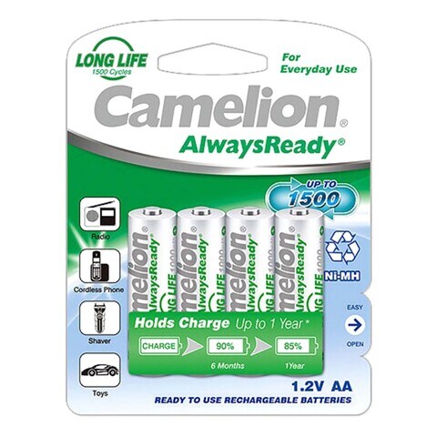Camelion Rechargble Battery 1500 Cycles 1.2 v (Pack of 4)