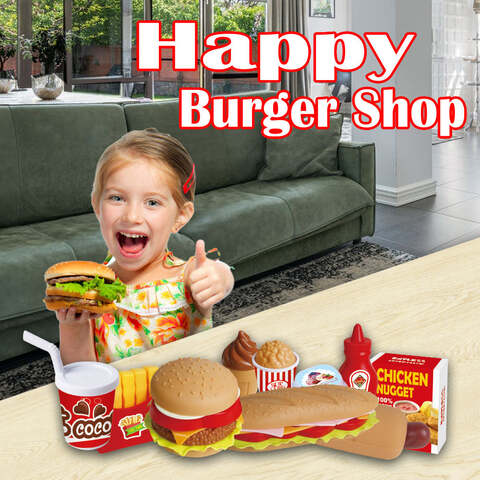 Kidwala Fast Food Burger Fries Chicken Ice, Cream Salad Cheese Vegetables Food Features Playset Educational Toys For Boys &amp; Girls