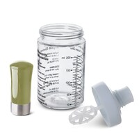 AlHoora 200ml Salad Dressing Shaker , Easy Measure &amp; Mix With White Cover &amp; Green Handle