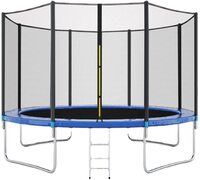 SKY-TOUCH 12FT Outdoor Trampoline for Kids Adult, Large Bungee Bed Jumping Mat and Spring Cover Padding with Safety Enclosure Net, Parent-Child Interactive Game Fitness Equipment