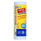 Buy GLAD INDOOR GARBAGE BAGS  LARGE 58CM X 70CM 110 L  X20 in Kuwait