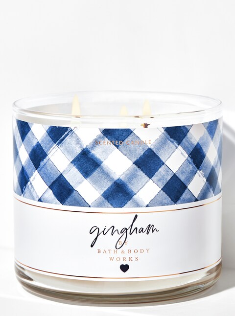 Bath &amp; Body Works- Gingham 3-Wick Candle, 411 GM