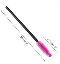 100 Piece Disposable Eyelash Mascara Brushes Wands Applicator Makeup Brush Kits Pink