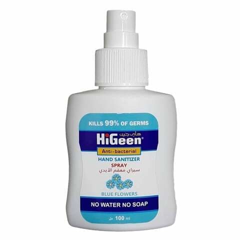 Higeen Anti Bacterial Hand Sanitizer Spray Blue Flower 100ml