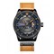 Men Stylish Leather Strap Curren Watch 8301 Light Brown
