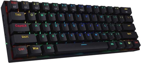 Redragon K530 Draconic 60% Compact RGB Wireless Mechanical Keyboard, 61 Keys TKL Designed 5.0 Bluetooth Gaming Keyboard With Brown Switches And 16.8 Million RGB Lighting For PC, Laptop, Cell Phone