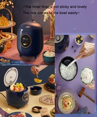 Inder Bear 1.2L Mini Non-Stick Electric Rice Cooker, 200W Small Portable Automatic Rice Cooking Pot, Multifunctional Intelligent 1-2 People Household Rice Pot Cooker For Home
