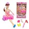 Kidwala pretty stylish girl doll toy pink dress, fashionable doll with umbrella, bag &amp; shoes set, brown hair 11 inch doll for girls