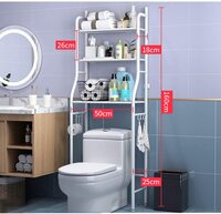 SHOWAY Toilet Storage Rack,3 Tier Over Commode Shelving,Metal Toilet Cabinet Shelving Kitchen Bathroom Space Saver Shelf Organizer(white)