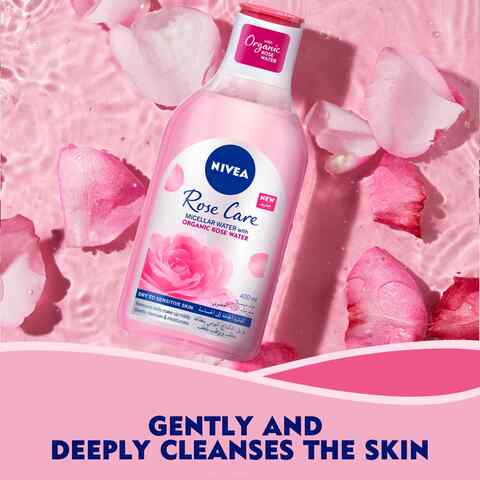 NIVEA Face Micellar Water Mono-phase Makeup Remover Rose Care Dry &amp; Sesitive Skin 400ml