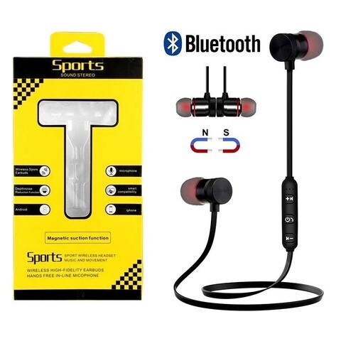 GENERIC Sport Sound Stereo Bluetooth Magnetic HandsFree (Color :Black)