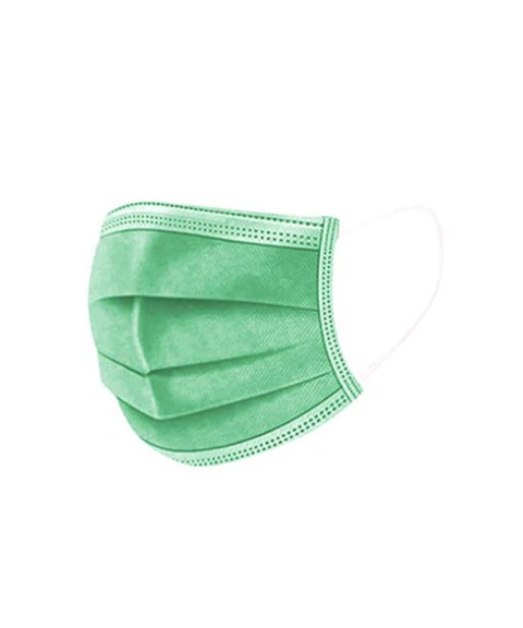 Buy Disposable Face Mask For Adluts Pack of 50 Pieces Green in UAE