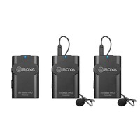BOYA-BY-WM4 Pro K2 Portable 2.4G Wireless Microphone System(Dual Transmitters + One Receiver) with Hard Case for DSLR Camera Camcorder Smartphone PC Tablet Sound Audio Recording Interview